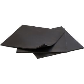MATNIKS Rubber Sheets, Black, (Pack of 3) 6x6-Inch by 1/8 (+/-10%) Duro A60. Neoprene, Plumbing, Gaskets DIY Material, Supports, Leveling, Sealing, Bumpers, Protection, Abrasion, Flooring