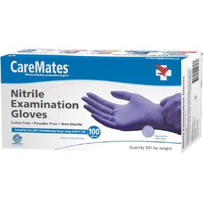 Nitrile Medical Exam Gloves, Latex Free Rubber, Powder Free, Extra Strong, 4 Mil Thick, Certified for Home Infusion, First Aid, Food Safe, Cleaning Gloves, Medium, 100-Count