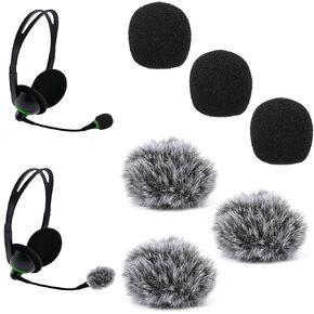 6pcs Microphone Cover, 3 Furry Microphone Cover & 3 Foam Mic Covers Mic Windscreen Cover Lapel Mic Windshield Protection for Lavalier Microphones
