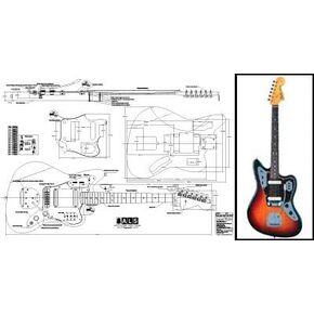 Plan of Fender Jaguar Electric Guitar - Full Scale Print