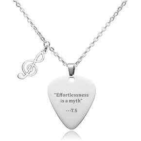 Taylor Quotes Merch Guitar Pick Necklace for Music Lovers, Inspired Fans Gift for Teens Women