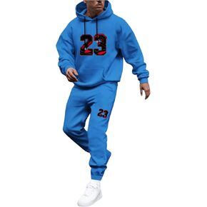 SOLY HUX Men's Tracksuit 2 Piece Outfits Letter Graphic Long Sleeve Hoodies Sweatshirt and Sweatpants Set