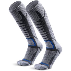 Merino Wool Ski Socks for Men & Women, Knee-High Winter Thermal Snowboarding Socks Packs