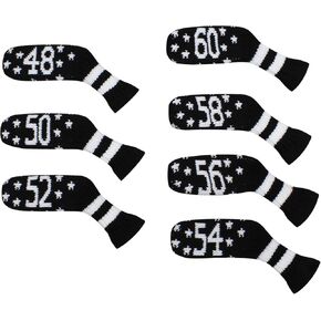 Scott Edward 1/7/10 Pcs Knitted Golf Club Head Covers for Irons Wedge Cuteness and Basically Socks Shape Washable Golf Club Head Protector on Pattern Style