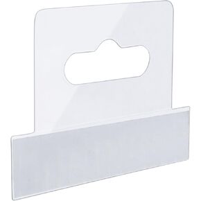 ZRD 100 Pcs 1.8"x2.4" Heavy Duty Hang Tabs, Self-Adhesive Plastic Clear Slot Hole Hanging Tabs for Peg Board Hooks, Retail Display, Sticker Display, Craft Room, Garage, and Study Room