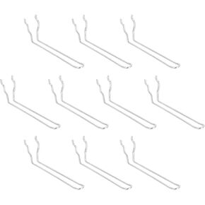 uxcell 10Pcs Pegboard Hooks, 6 Inch Stainless Steel Peg Board Display Hook Metal Hanging Organizer Accessories for Garage Office Kitchen Stores, Silver