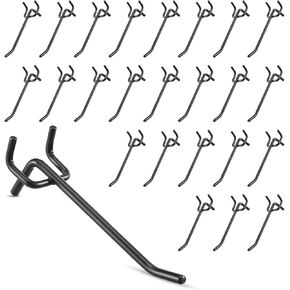 MAQUITA خطافات بيجبورد سوداء مقاس 10.16 سم، 25 قطعة، خطافات لوح ربط، تناسب 1/4 بوصة، خطافات لوح ربط لأداة التعليق in Kuwait