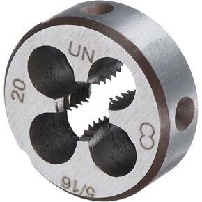 uxcell Round Threading Die 5/16-20 UN Thread Right Hand Screw Cutting Fixed Dies, Alloy Tool Steel Tapping Repair Tool