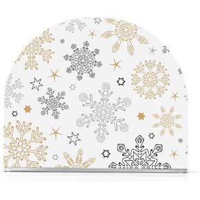 Christmas Gold and Silver Snowflakes Napkin Holder Paper Napkin Holders for Dining Tables Decor