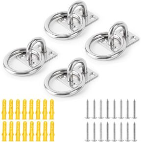M8 Heavy Duty Ceiling Hook Pad Eye Plate - 4 Pcs