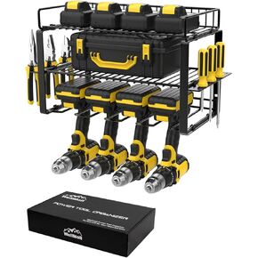 Power Tool Organizer Holder - Wall Mount Style for Power Tool Drill as Heavy Duty Tool Shelf & Tool Rack with Compact Packed with Color Box, Great Gift for Man