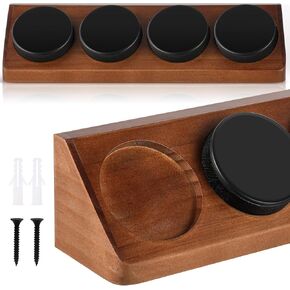 Hockey Puck Display Case Wooden Ice Hockey Holder Wall Mount for 4 Pucks Hockey Room Decor Souvenir Display Stand