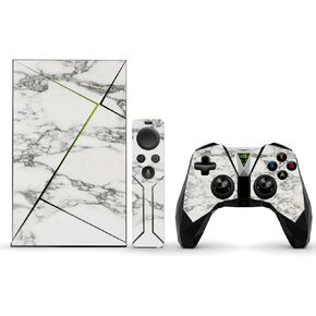 MightySkins Skin Compatible with NVIDIA Shield TV (2017) wrap Cover Sticker Skins White Marble