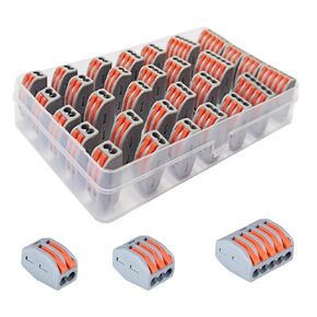 30 Pcs Lever Wire Connectors Kit 2, 3 and 5 Port, Compact Splicing Electrical Insulated Terminals for Disconnect Wire Connect 28-12 AWG