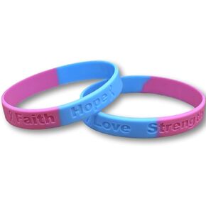 5 Pink & Blue Infant Loss Silicone Awareness Bracelets - Medical Grade Silicone - Latex and Toxin Free (5 Bracelets)