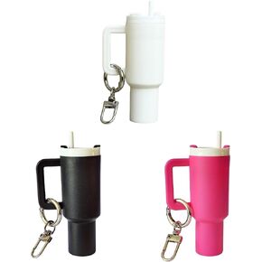 3Pcs Mini Tumbler Keychain for Stanley Cup, Cute Chapstick holder Charms for Women Girl Purse Handbag Backpack
