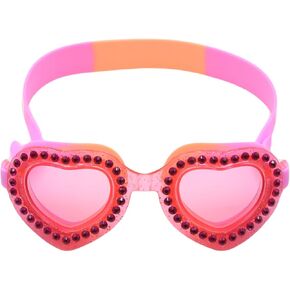 Suillty Cute Cartoon Heart Shape Swim Goggles No Leakage Anti-Fog UV Protection Swimming Glasses for Children Boys Girls