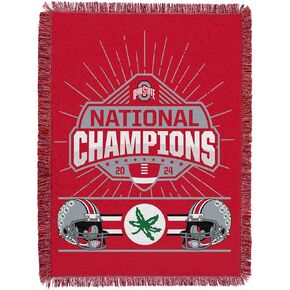 Northwest Ohio State Buckeyes NCAA 2024 FBC Champion Peak Tapestry Throw Blanket 46X60 Inches