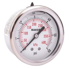 Baker AHNC-60P Pressure Gauge, 0 to 60 psi