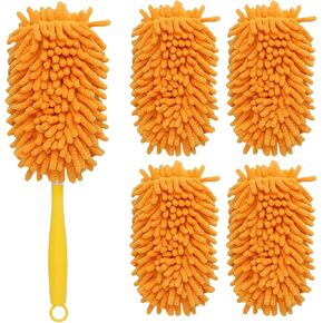 Reusable Duster Refill Compatible with Swiffer Duster Kit, 2 PCS Washable Duster Fit for Swiffer Extended Handle for Home and Office （with A Spare Handle）