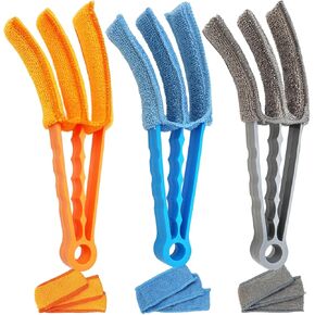3 Pack Window Blind Cleaner with 6 Microfiber Sleeves, Duster Brush, Blind Duster, Blinds Cleaner Tools for Blind Air Conditioner, Jalousie Dust, Window Shutters