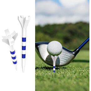 Plastic Golf Tees with Thickened Shaft, 4-Prongs Head Design to Reduce Friction & Side Spin, Pack of 50 (2-3/4")