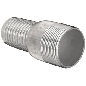 Dixon Valve & Coupling AST20 Aluminum Hose Fitting, King Combination Nipple Threaded End with No Knurl, 1-1/2" NPT Male x 1-1/2" Hose ID Barbed