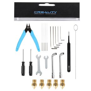 Creality Original 3D Printer Tool Kit, 3D Printing Accessory Includes Clog Poke, Shear Pliers, Allen Wrench, Cleaning Needles, Socket Wrench, Cross Screwdriver, Nozzles, Tweezers, for Creality Printer