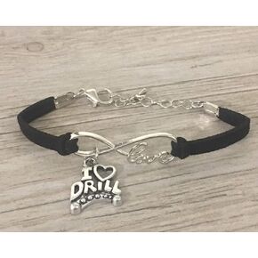 Sportybella Drill Team Charm Bracelet- Dance Drill Team Jewelry - Black Drill Charm Bracelet- Gift For Drill Team