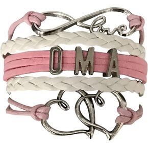 هدية Oma، سوار Oma Infinity Charm للنساء، مجوهرات Oma، هدية للجدة، مجوهرات الجدة، كشف الجنس