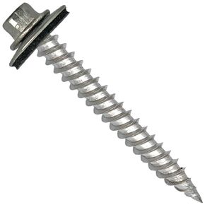 Stainless Steel Metal Roofing Screw:NO Paint (250) 12 x 2 Hex Sheet Metal Roof Screw. Sharp Point Metal to Wood siding Screws. 5/8" EPDM Washer.