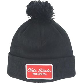 ZHATS Standard NCAA Officially Licensed Pom Beanie Patch Brick Black, One Size