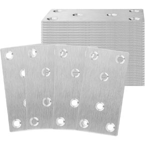 30 PCS Sliver Mending Bracket Plate, Stainless Steel 40MM X 80MM X 2MM Heavy Duty Flat Corner Brace for Wood, Metal Straight Fixing Joining Shelf Support Corner for Shelves, Furniture and Cabinet