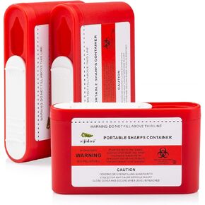 Storage Box for Diabetes Blood Sampling Needle & Container Box for Blood Glucose Test Strips，Biohazard Treatment Container，Travel and Professional Use (3)