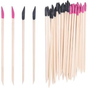 HARFINGTON 40pcs Sanding Sticks 150 Grit Match Sanding Sticks for Fine Detailing Sanding Tools Plastic Models Assorted Metal Wood Buffing, Black/Rose Red