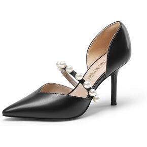 أحذية نسائية من DREAM PAIRS بكعب عالٍ بمقدمة مغلقة وكعب ستيليتو بمقدمة مدببة وحزام من اللؤلؤ الأنيق من D'Orsay أحذية لحفلات الزفاف