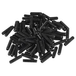 uxcell Socket Set Screws,100Pcs M5x20mm Metric -Carbon Steel Hex Socket Set Headless Cup Point Grub Screws for Repairing Compact Instruments, Machinery and Equipment (Black)