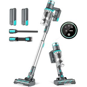 Belife BVC11 Cordless Vacuum Cleaner, 2 Detachable Battery, Max 80mins Runtime, 25Kpa 380W Brushless Stick Vacuum, Lightweight Vacuum for Home Hardwood Floor Carpet Pet Hair, LED Touch Display