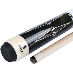 Big Cat Timeless Legacy Pool Cue Stick - Grade A Canadian Maple, 12.5mm Professional Leather Tip, 58" Length, Premium Billiard Cue for Adults – Home or Tournament Play - 18oz, Gray Black