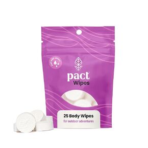 PACT Body Wipes (25-Pack) | Compressed Body Wipes for Camping, Backpacking, Backcountry