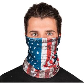 S A Company UV Protection Face Shield | Single UV 30+ Multipurpose Neck Gaiter for Adults (American Flag)