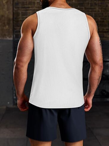 Beotyshow Men's Tank Top Summer Casual Sleeveless Ribbed Knit Muscle T Shirts Quick Dry Gym Workout Stringers in Saudi Arabia
