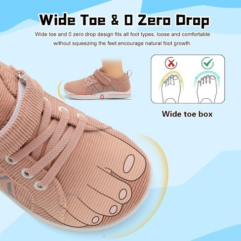 JOINFREE Toddler Shoes Boys Girls Wide Barefoot Shoes Little Kids Minimalist Sneakers Zero Drop Casual Walking Shoes Breathable Tennis Shoes Indoor Outdoor in Kuwait