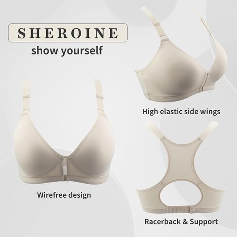 sheroine Women's Racerback Workout Sports Bra Yoga Padded Wirefree Low Impact Bras in Kuwait