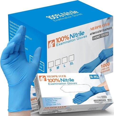 Nitrile Exam Gloves Latex Free & Powder Free Disposable Gloves for Cleaning, Food Safe, Medical Use - 4 Mil in Saudi Arabia