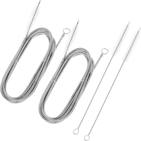 4 PCS فرشاة تصريف مرنة ، فرشاة منظف القش ، فرش تنظيف الأنبوب المزدوج ، أداة تنظيف الصرف الصحي لتنظيف أنبوب خط برميل أنبوب التغذية والقش in Saudi Arabia