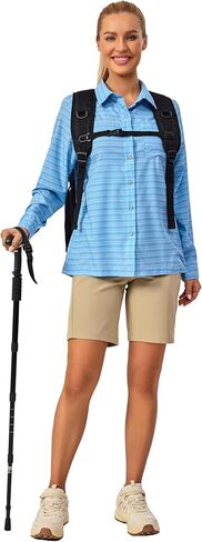 Little Donkey Andy Women's Quick Dry Safari Shirts, Lightweight Long Sleeve Outdoor Shirts for Hiking Fishing in Kuwait