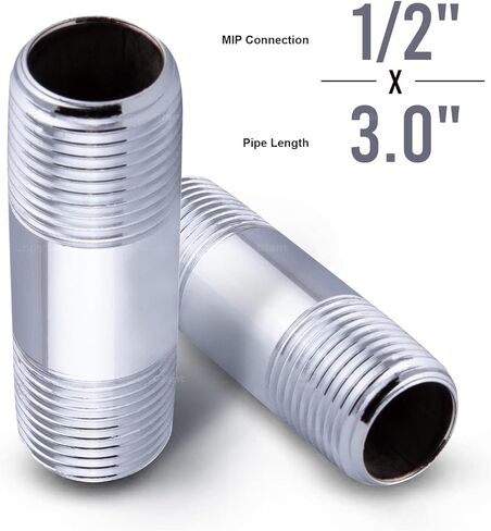 OQDI3452 1/2 بوصة × 3 بوصة الحلمة ، نحاس مطلي بالكروم in Kuwait