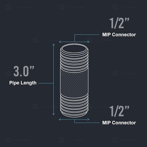 OQDI3452 1/2 بوصة × 3 بوصة الحلمة ، نحاس مطلي بالكروم in Kuwait