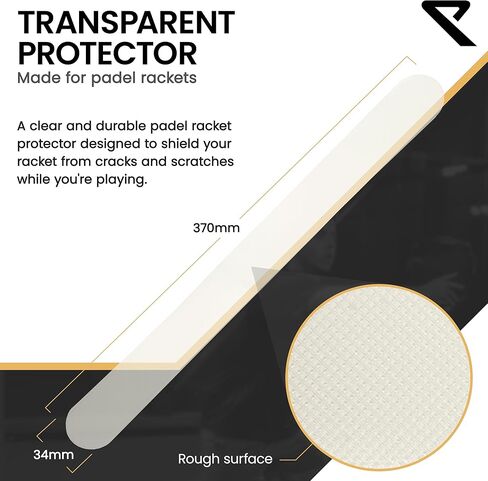 Ryze Padel Dracket Protector - سطح شفاف خشن (حزمة) - مصد بادل متين ومرن - يسهل تطبيقه مع الحد الأدنى من فقاعات الهواء - المصممة في الدنمارك in Saudi Arabia